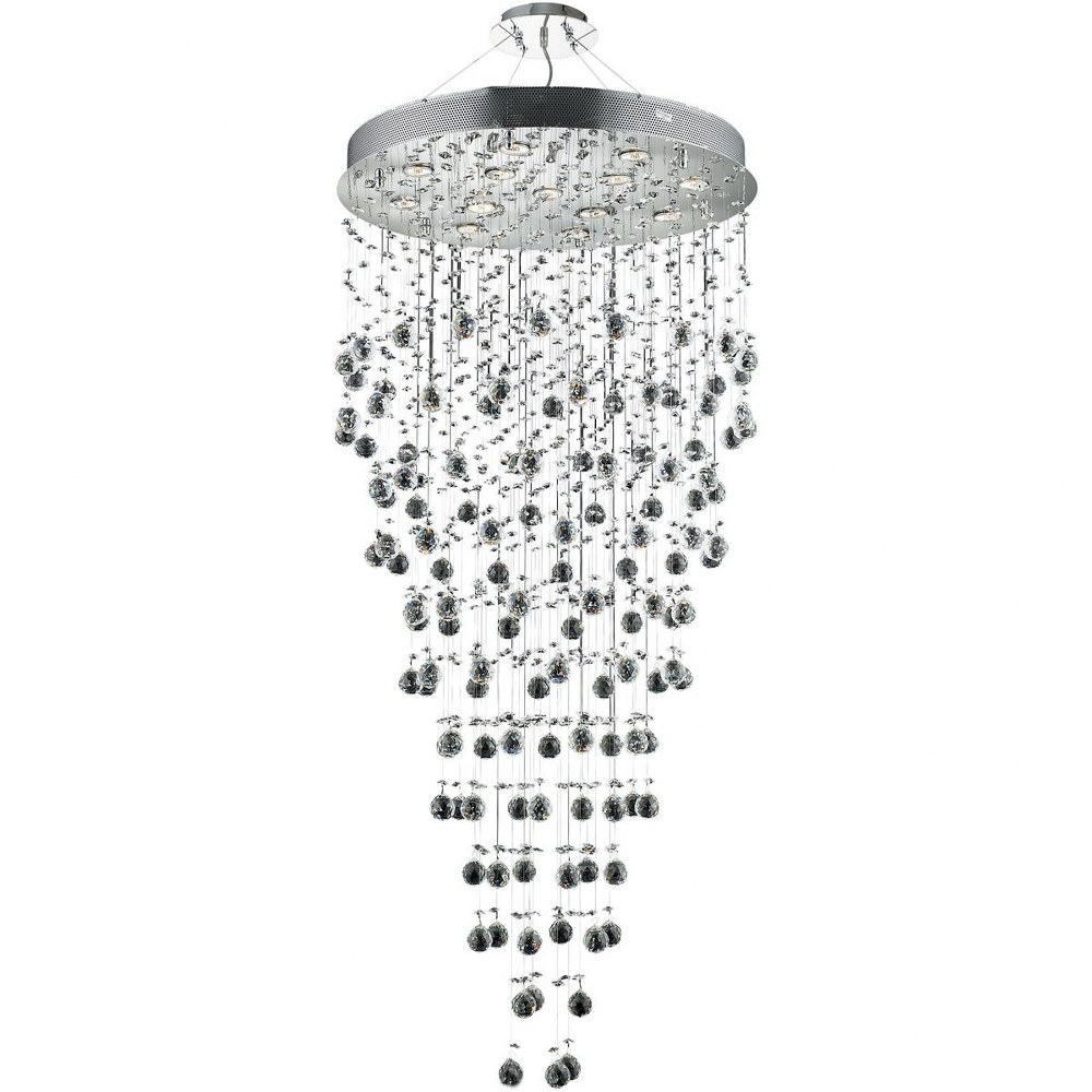 Elegant Lighting-V2006G28C/RC-Galaxy - Thirteen Light Chandelier Royal Cut Chrome Chrome Finish