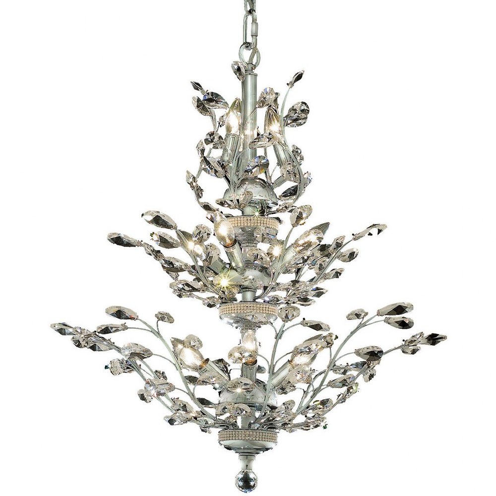 Elegant Lighting-V2011D27C/RC-Orchid - Thirteen Light Chandelier Royal Cut Chrome Chrome Finish