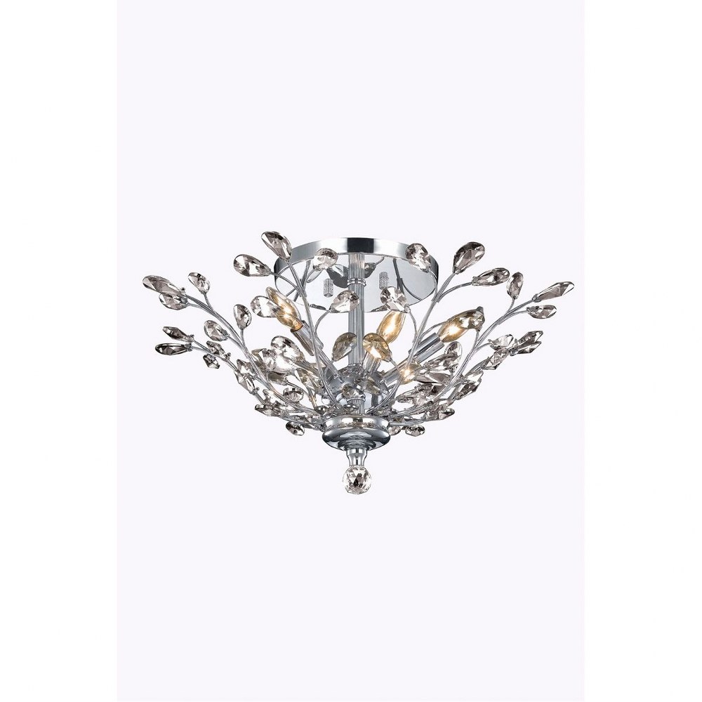 Elegant Lighting-V2011F27C/RC-Orchid - Six Light Flush Mount Royal Cut Chrome Chrome Finish