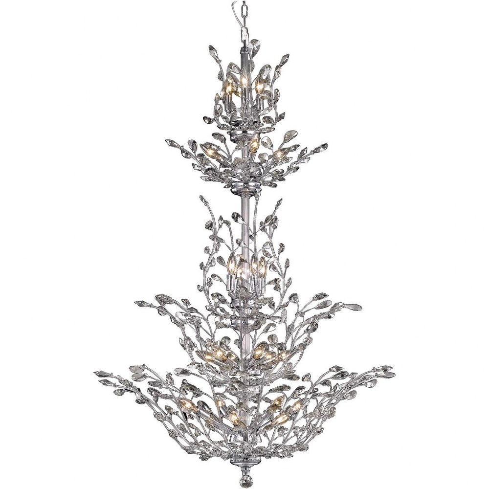 Elegant Lighting-V2011G54C/RC-Orchid - Twenty-Five Light Chandelier Royal Cut Chrome Chrome Finish