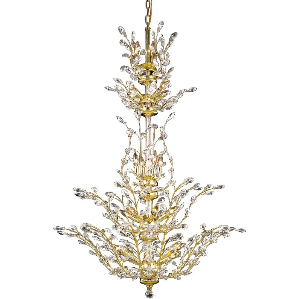 Elegant Lighting-V2011G54G/RC-Orchid - Twenty-Five Light Chandelier Royal Cut Gold Chrome Finish