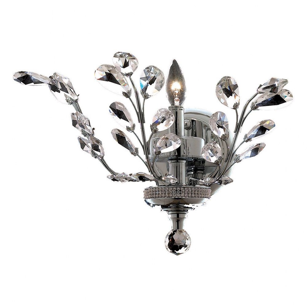 Elegant Lighting-V2011W16C/RC-Orchid - One Light Wall Sconce Clear Royal Cut  Chrome Finish