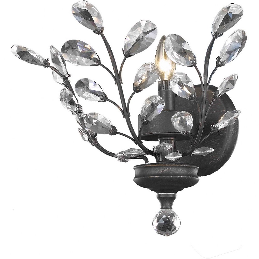 Elegant Lighting-V2011W16DB/RC-Orchid - One Light Wall Sconce Clear Royal Cut  Dark Bronze Finish