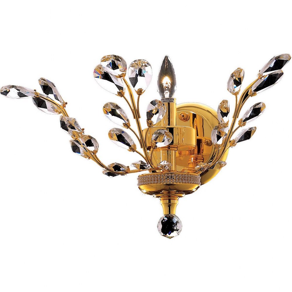 Elegant Lighting-V2011W16G/RC-Orchid - One Light Wall Sconce Gold Royal Cut Chrome Finish