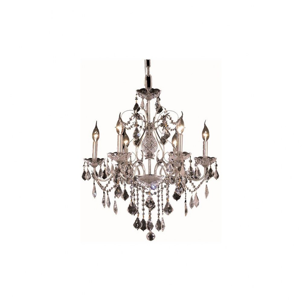 Elegant Lighting-V2015D24C/RC-St. Francis - Six Light Chandelier Royal Cut Chrome Chrome Finish