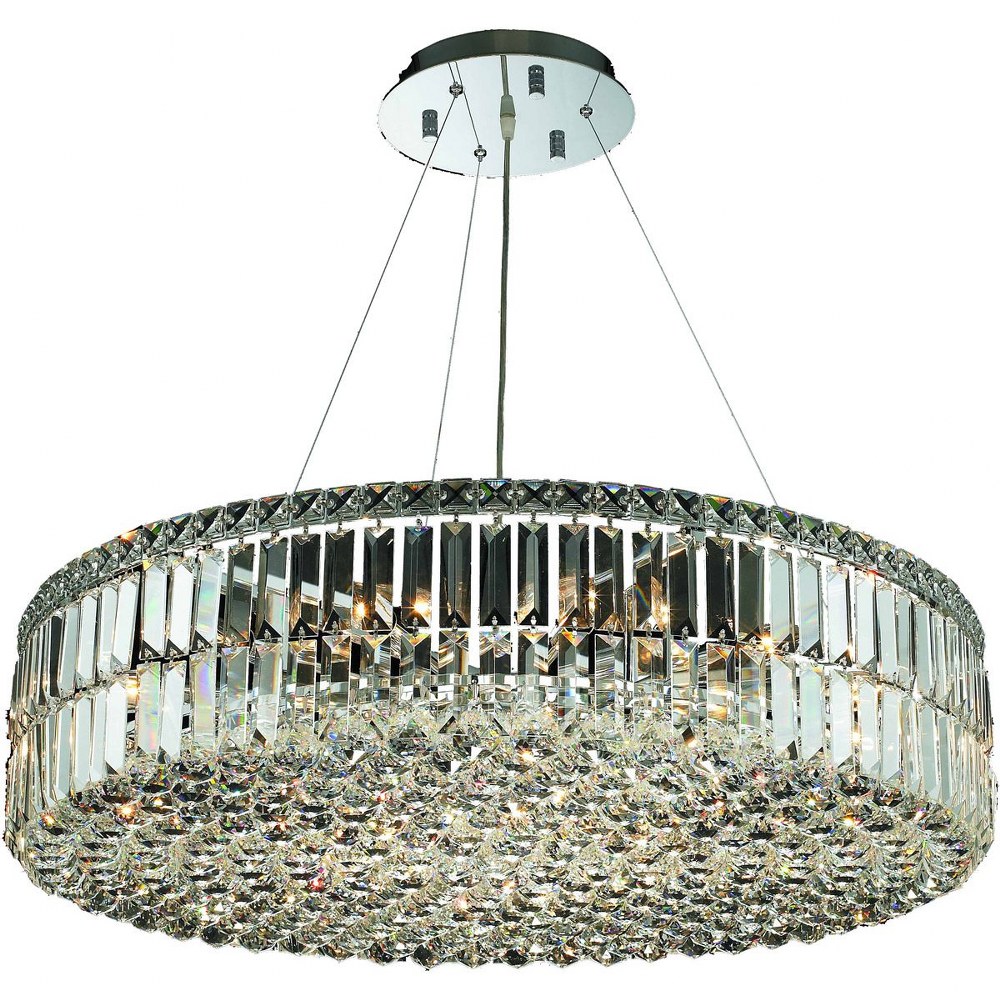 Elegant Lighting-V2030D32C/RC-Maxime - Eighteen Light Chandelier Royal Cut Chrome Chrome Finish