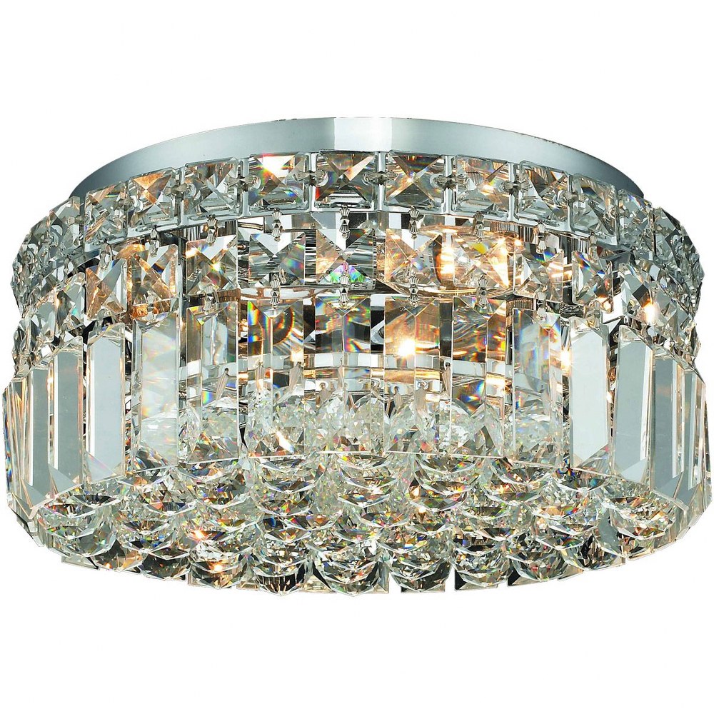 Elegant Lighting-V2030F12C/RC-Maxime - Four Light Flush Mount Royal Cut Chrome Chrome Finish