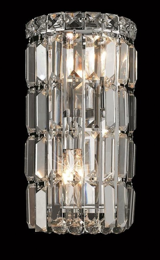 Elegant Lighting-V2030W6C/RC-Maxime - Two Light Wall Sconce Clear Royal Cut  Chrome Finish