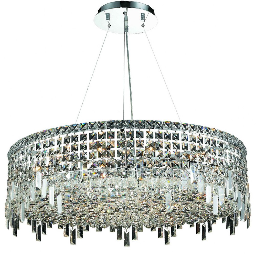 Elegant Lighting-V2031D32C/RC-Maxime - Eighteen Light Chandelier Royal Cut Chrome Chrome Finish