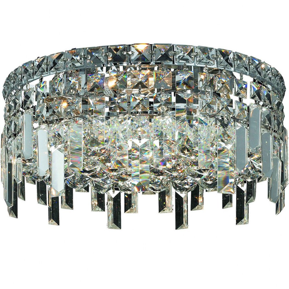 Elegant Lighting-V2031F14C/RC-Maxime - Four Light Flush Mount Royal Cut Chrome Chrome Finish