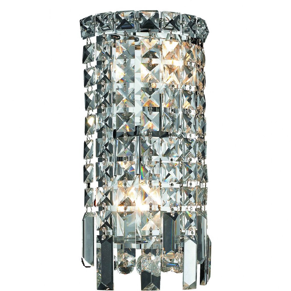 Elegant Lighting-V2031W6C/RC-Maxime - Two Light Wall Sconce Clear Royal Cut  Chrome Finish