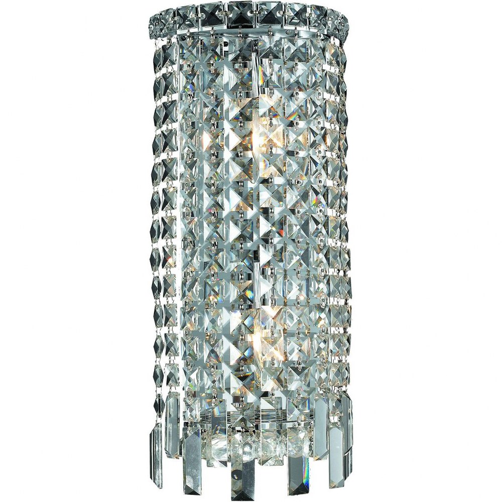 Elegant Lighting-V2031W8C/RC-Maxime - Two Light Wall Sconce Chrome Royal Cut Chrome Finish