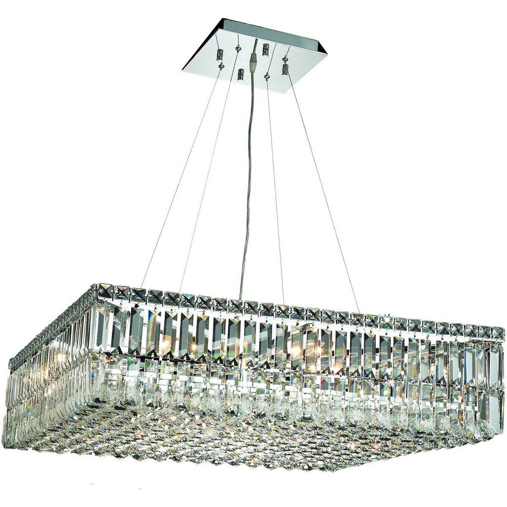 Elegant Lighting-V2032D32C/RC-Maxime - Twelve Light Chandelier Royal Cut Chrome Chrome Finish