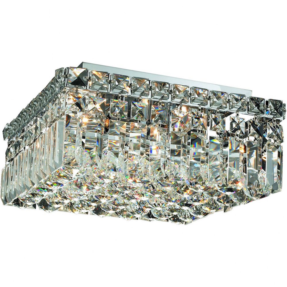 Elegant Lighting-V2032F12C/RC-Maxime - Four Light Flush Mount Royal Cut Chrome Chrome Finish