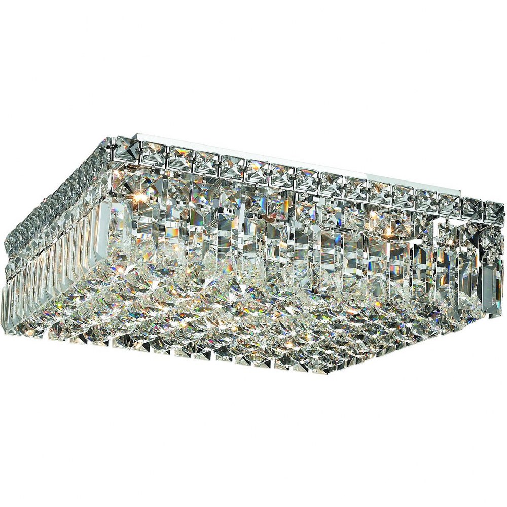 Elegant Lighting-V2032F16C/RC-Maxime - Six Light Flush Mount Royal Cut Chrome Chrome Finish