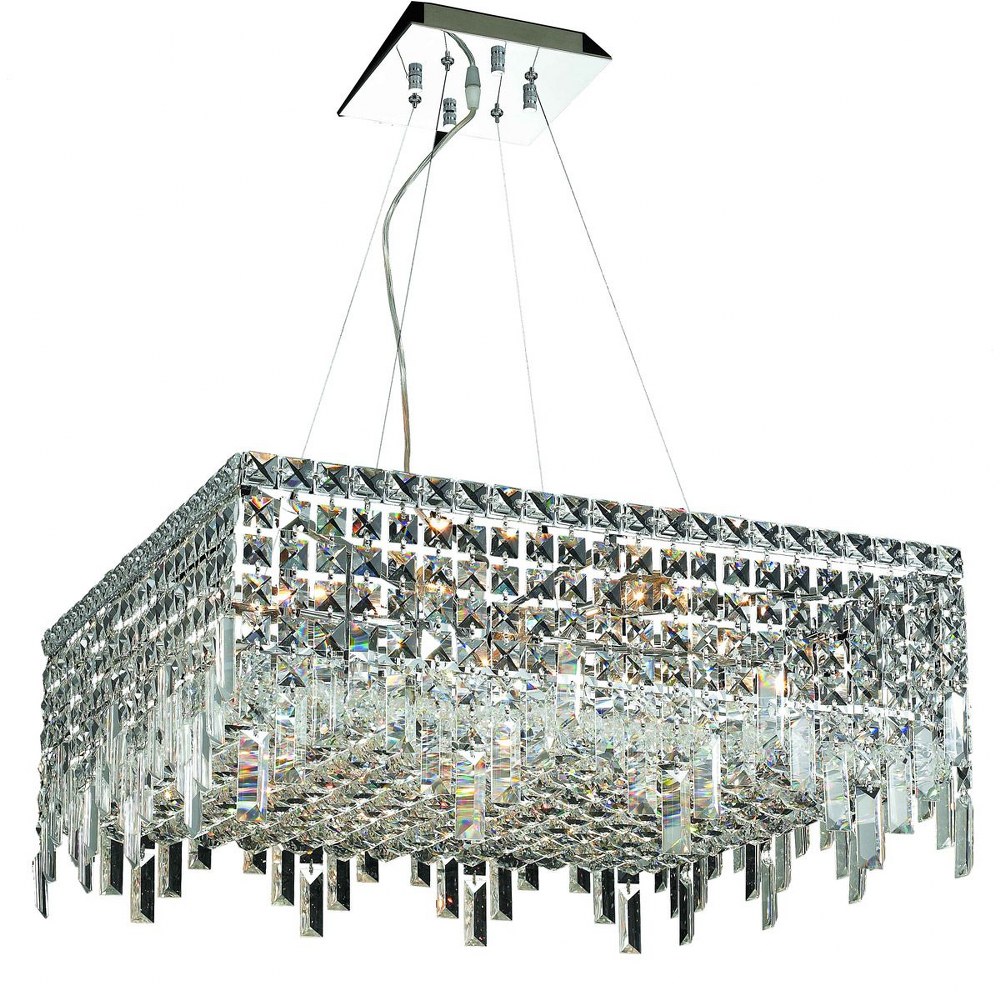 Elegant Lighting-V2033D24C/RC-Maxime - Twelve Light Chandelier Royal Cut Chrome Chrome Finish