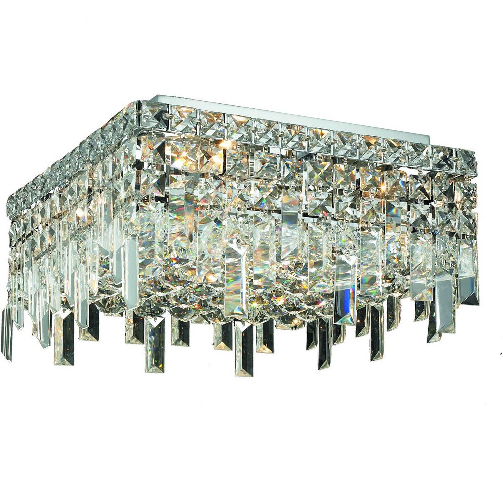 Elegant Lighting-V2033F12C/RC-Maxime - Four Light Flush Mount Royal Cut Chrome Chrome Finish