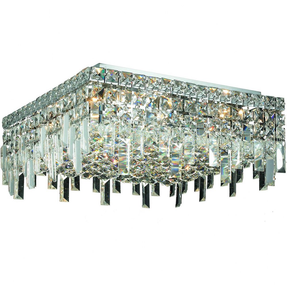 Elegant Lighting-V2033F16C/RC-Maxime - Six Light Flush Mount Royal Cut Chrome Chrome Finish