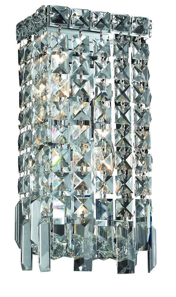 Elegant Lighting-V2033W6C/RC-Maxime - Two Light Wall Sconce Chrome Royal Cut Chrome Finish