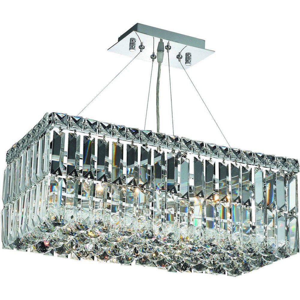 Elegant Lighting-V2034D20C/RC-Maxime - Four Light Chandelier Royal Cut Chrome Chrome Finish