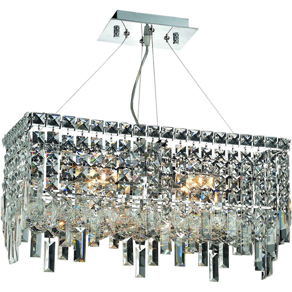 Elegant Lighting-V2035D20C/RC-Maxime - Four Light Chandelier Royal Cut Chrome Chrome Finish