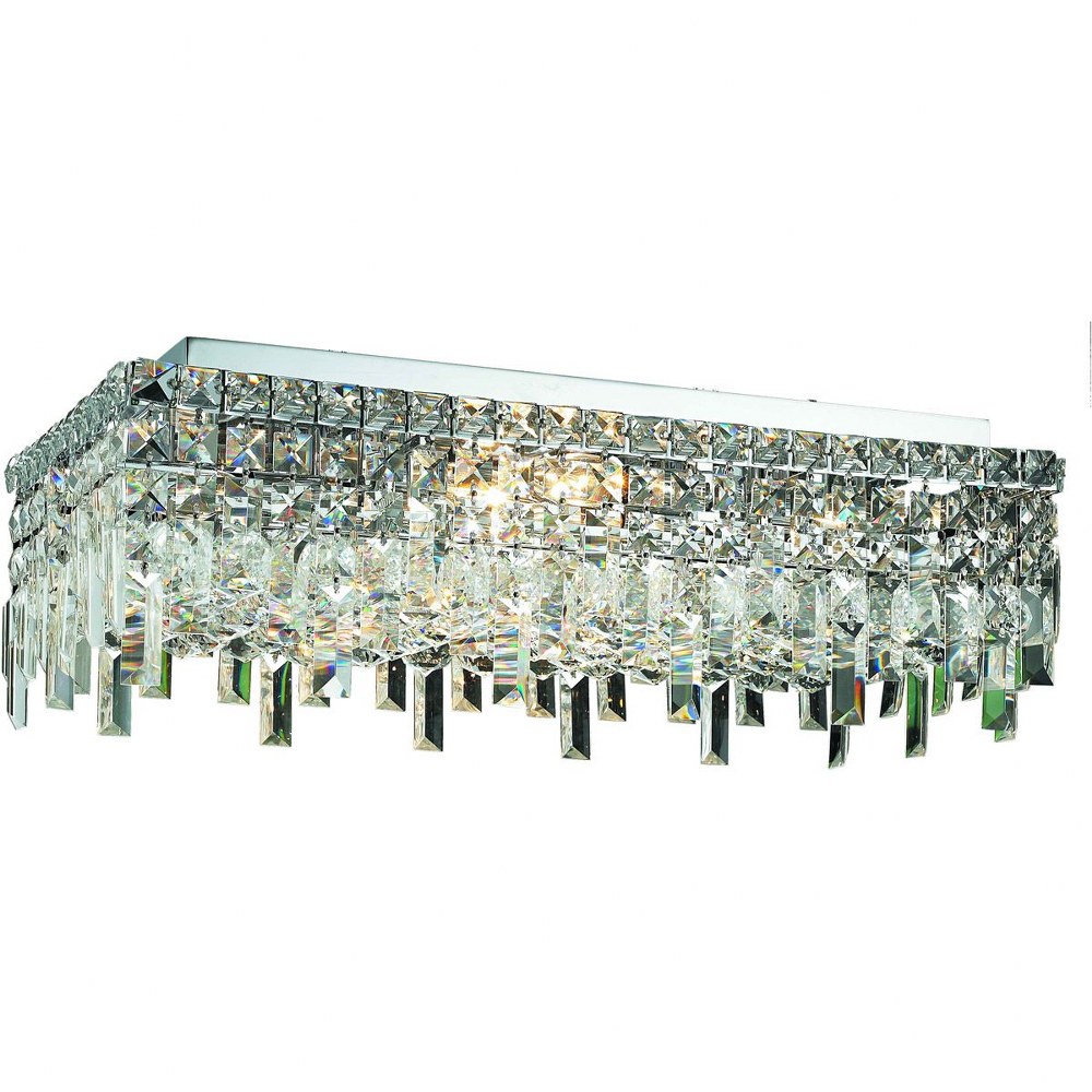 Elegant Lighting-V2035F24C/RC-Maxime - Six Light Flush Mount Royal Cut Chrome Chrome Finish