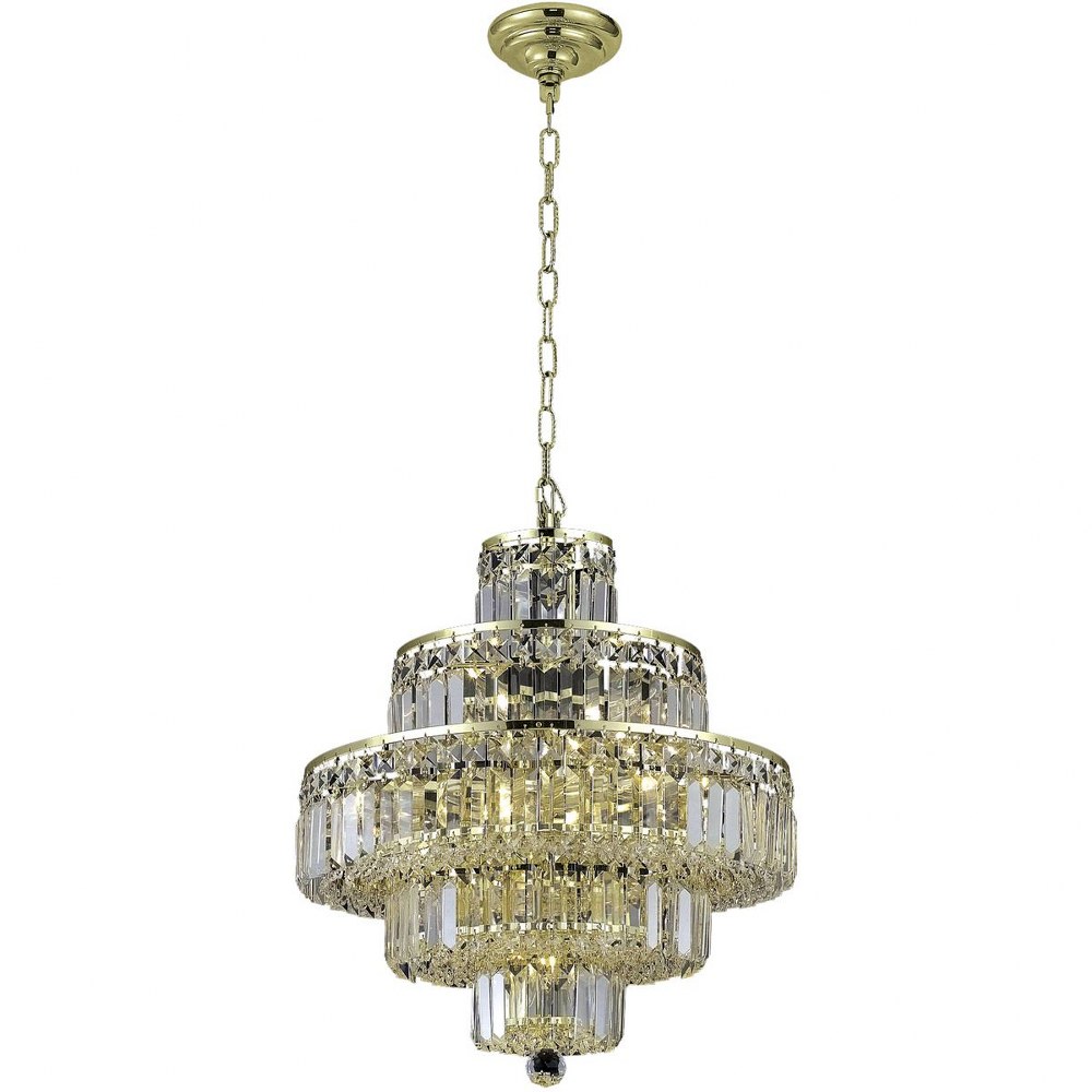 Elegant Lighting-V2038D20G/RC-Maxime - Thirteen Light Chandelier Royal Cut Gold Chrome Finish