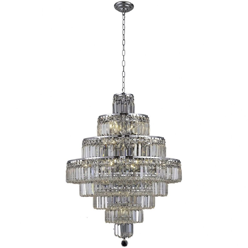 Elegant Lighting-V2038D26C/RC-Maxime - Eighteen Light Chandelier Royal Cut Chrome Chrome Finish