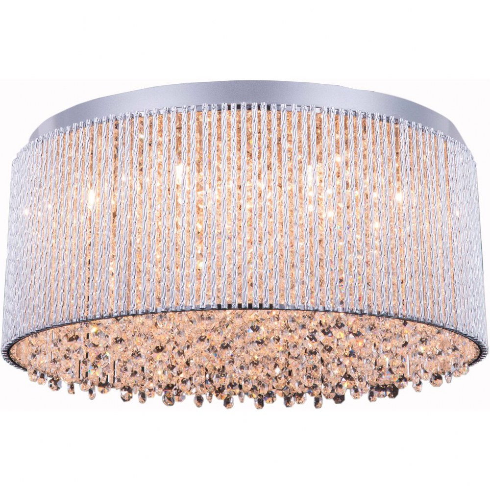 Elegant Lighting-V2092F20C/RC-Influx - Twelve Light Flush Mount   Chrome Finish with Clear Royal Cut Crystal