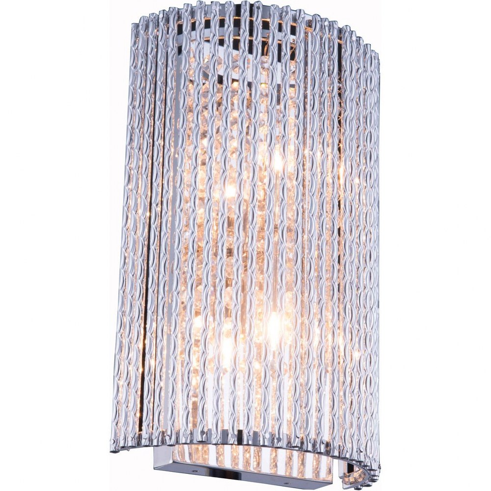 Elegant Lighting-V2092W7C/RC-Influx - Two Light Wall Sconce   Chrome Finish with Clear Royal Cut Crystal