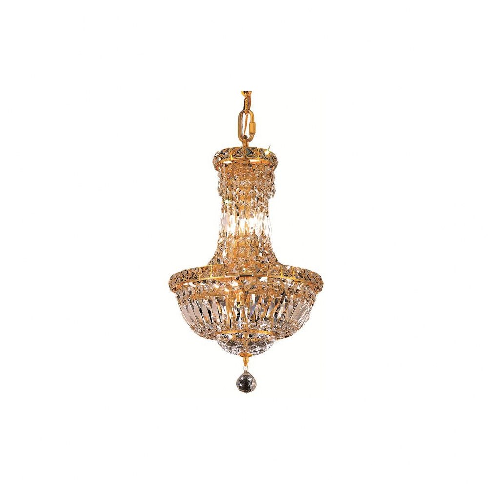 Elegant Lighting-V2528D12G/RC-Tranquil - Six Light Pendant Gold Royal Cut Chrome Finish