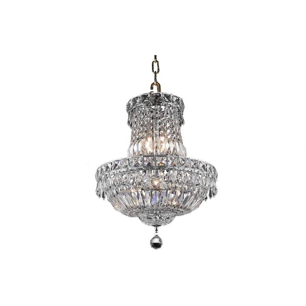 Elegant Lighting-V2528D14C/RC-Tranquil - Six Light Pendant Chrome Royal Cut Chrome Finish