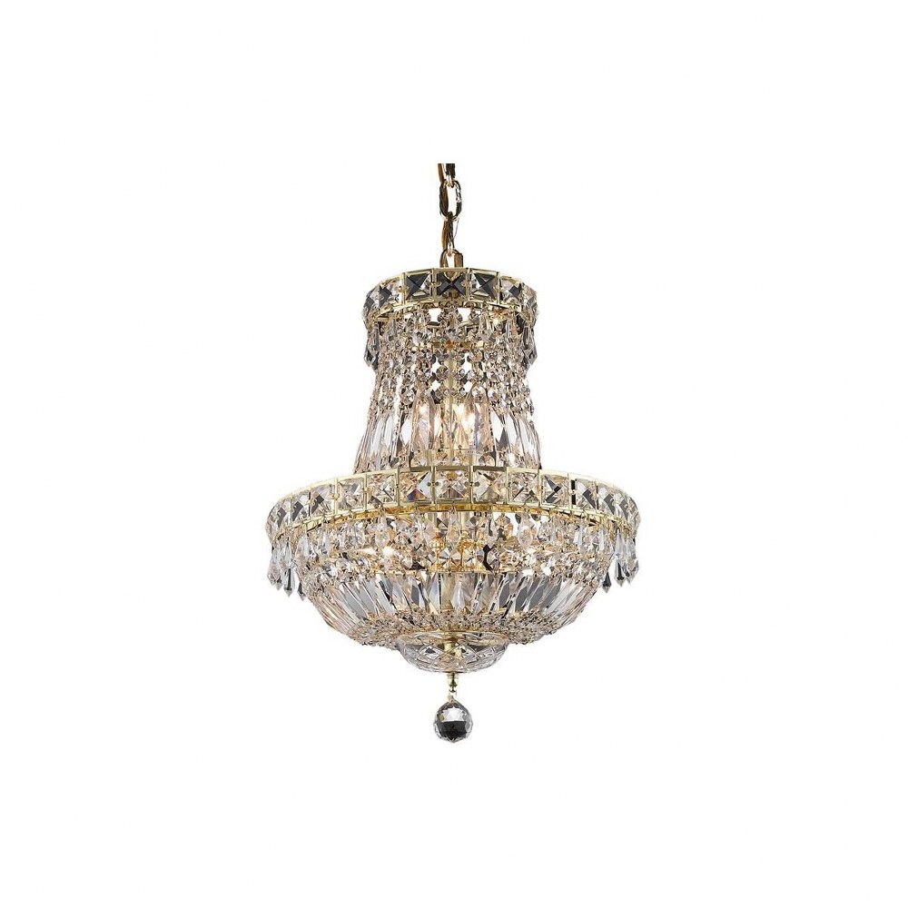 Elegant Lighting-V2528D14G/RC-Tranquil - Six Light Pendant Gold Royal Cut Chrome Finish