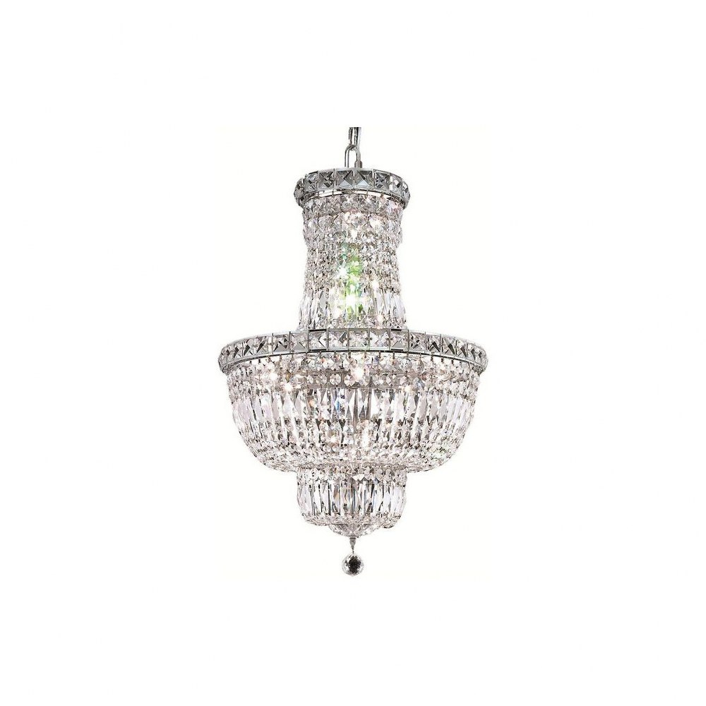 Elegant Lighting-V2528D18C/RC-Tranquil - Twelve Light Pendant Chrome Royal Cut Chrome Finish