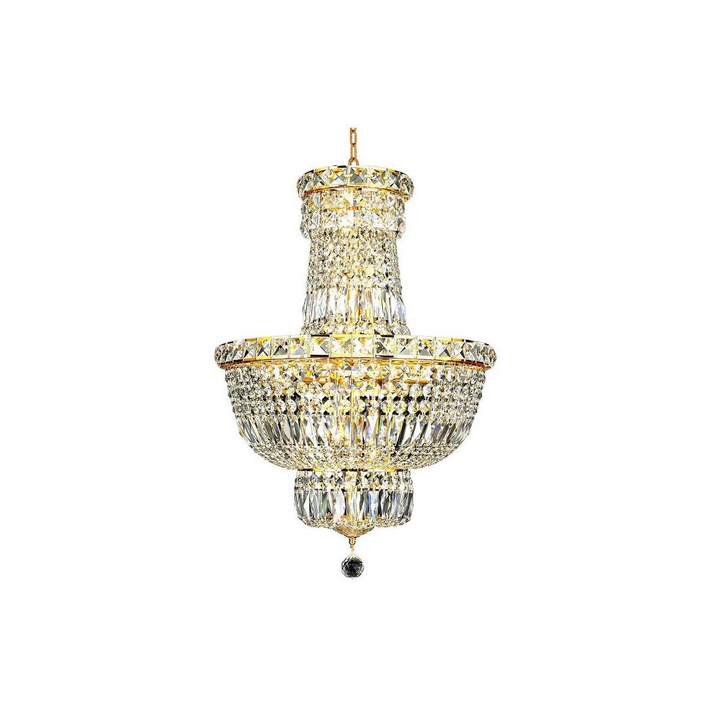 Elegant Lighting-V2528D18G/RC-Tranquil - Twelve Light Pendant Gold Royal Cut Chrome Finish