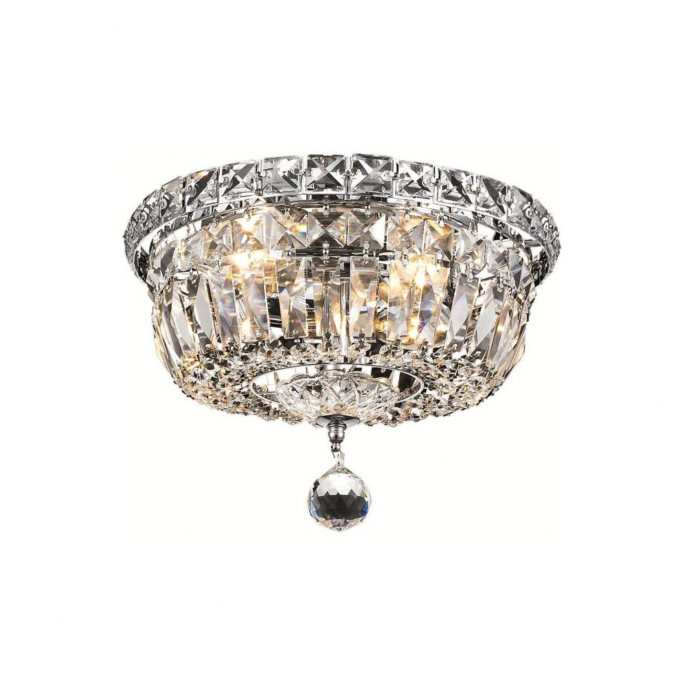 Elegant Lighting-V2528F10C/RC-Tranquil - Four Light Flush Mount Royal Cut Chrome Chrome Finish