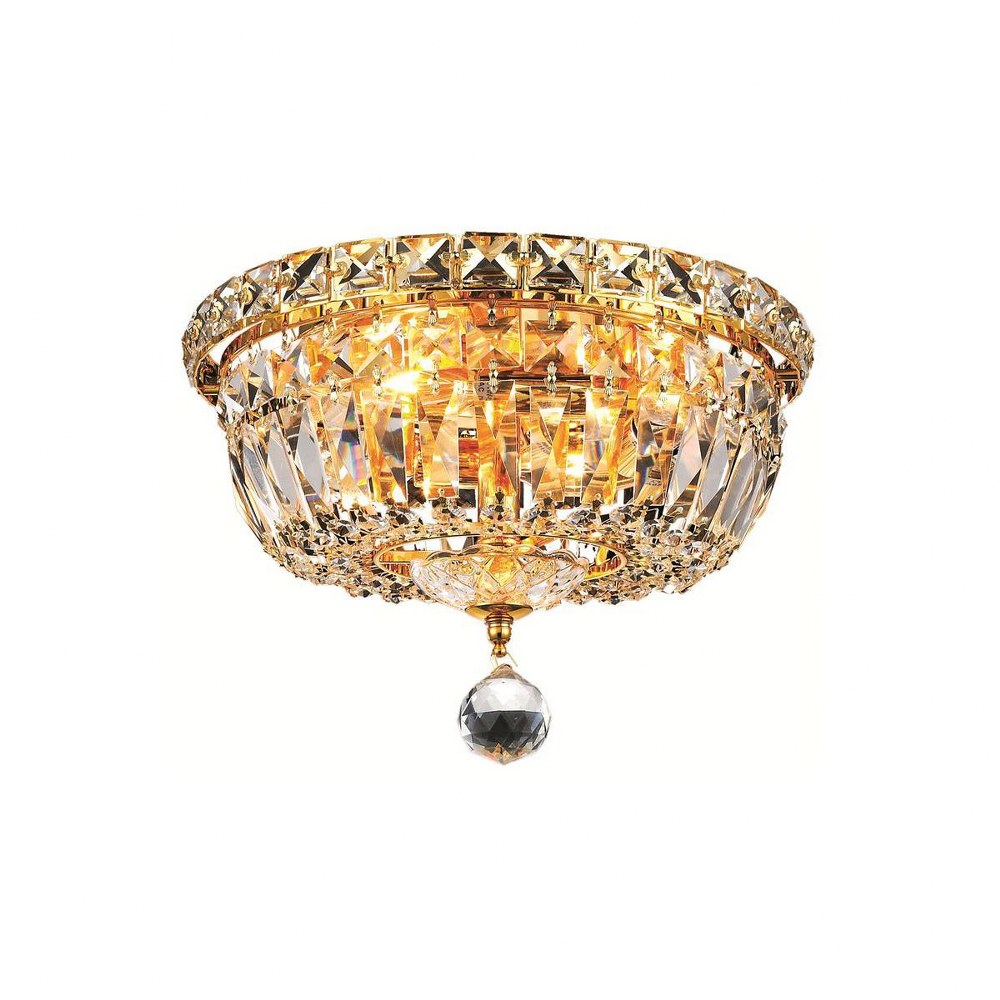 Elegant Lighting-V2528F10G/RC-Tranquil - Four Light Flush Mount Royal Cut Gold Chrome Finish