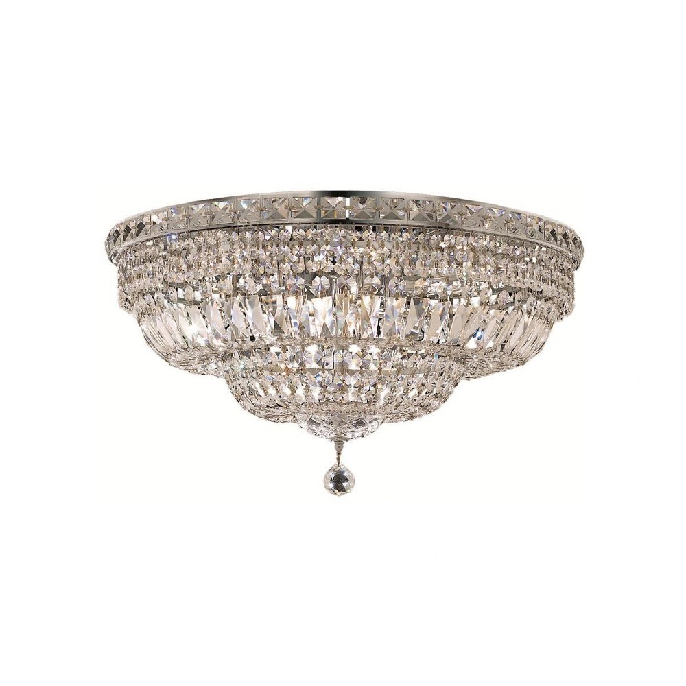 Elegant Lighting-V2528F24C/RC-Tranquil - Twelve Light Flush Mount Royal Cut Chrome Chrome Finish