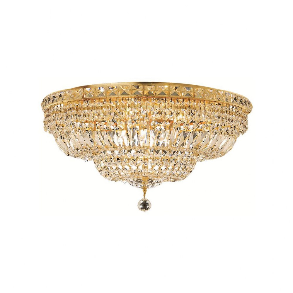 Elegant Lighting-V2528F24G/RC-Tranquil - Twelve Light Flush Mount Royal Cut Gold Chrome Finish