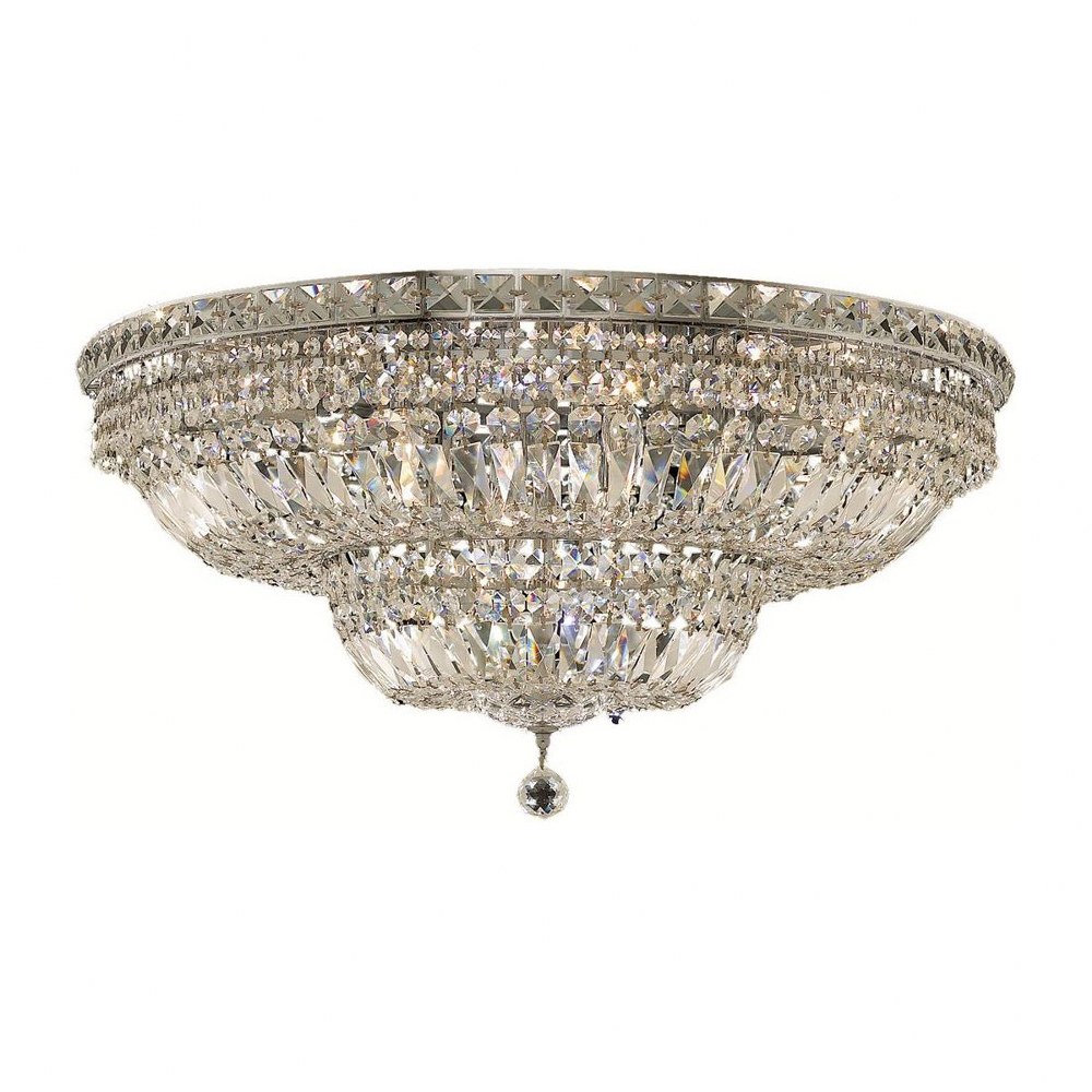 Elegant Lighting-V2528F30C/RC-Tranquil - Eighteen Light Flush Mount Royal Cut Chrome Chrome Finish