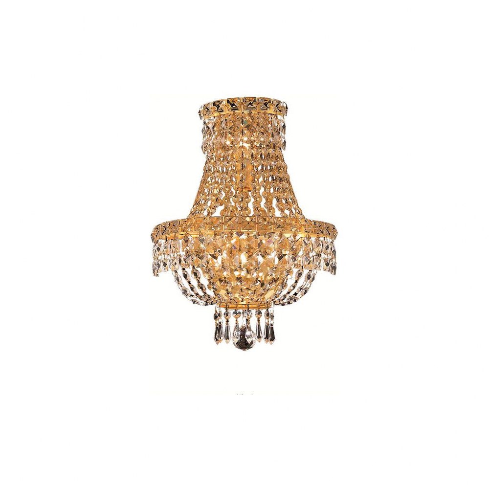 Elegant Lighting-V2528W12G/RC-Tranquil - Three Light Wall Sconce Gold Royal Cut Chrome Finish