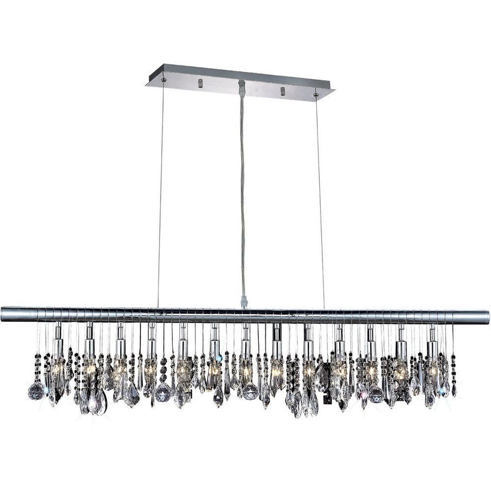 Elegant Lighting-V3100D48C/RC-Chorus Line - Thirteen Light Chandelier   Chrome Finish with Clear Royal Cut Crystal