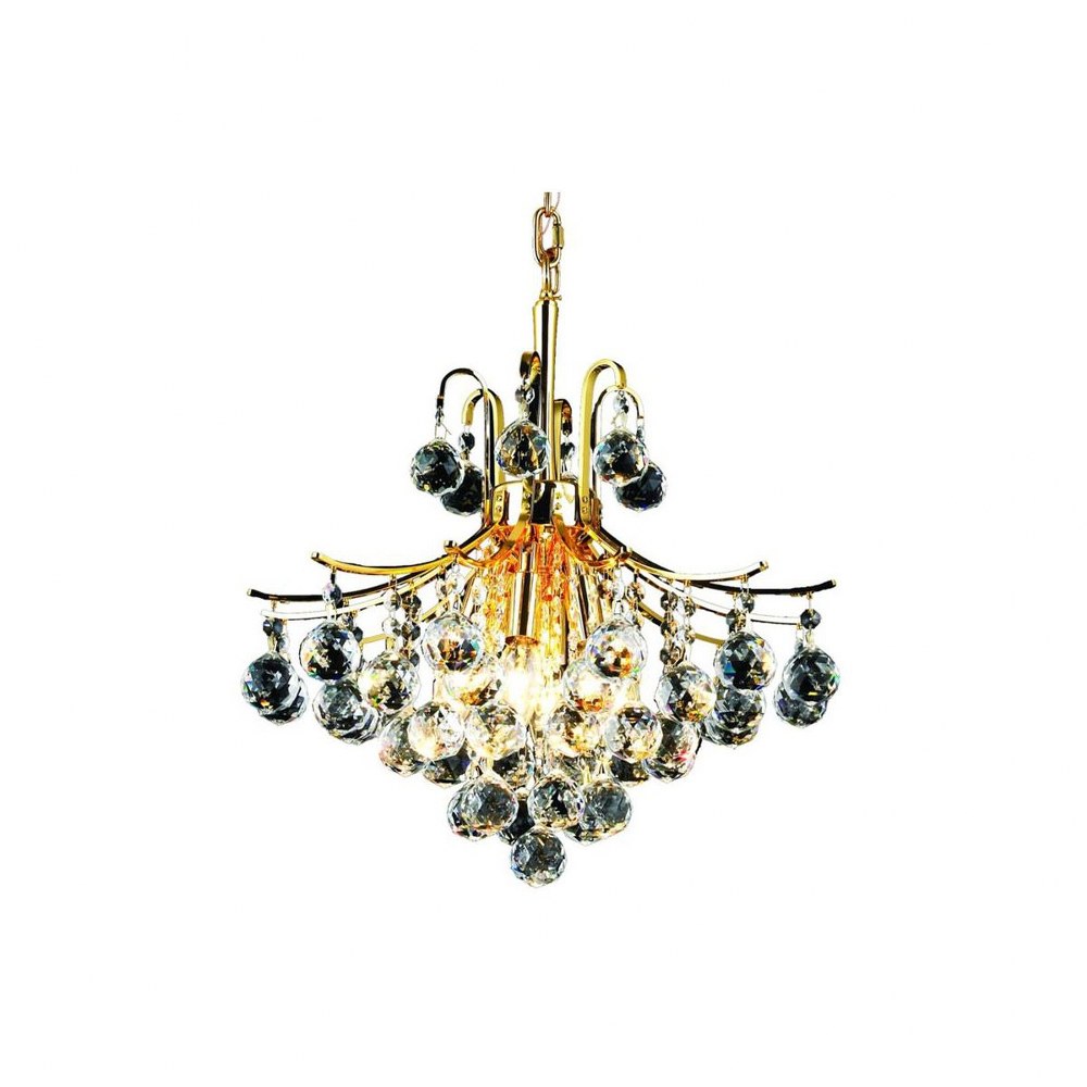 Elegant Lighting-V8000D16G/RC-Toureg - Six Light Pendant Gold Royal Cut Chrome Finish