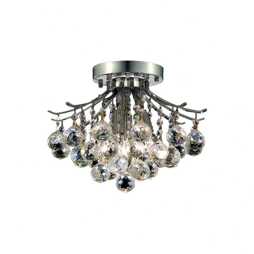 Elegant Lighting-V8000F12C/RC-Toureg - Three Light Flush Mount Royal Cut Chrome Chrome Finish