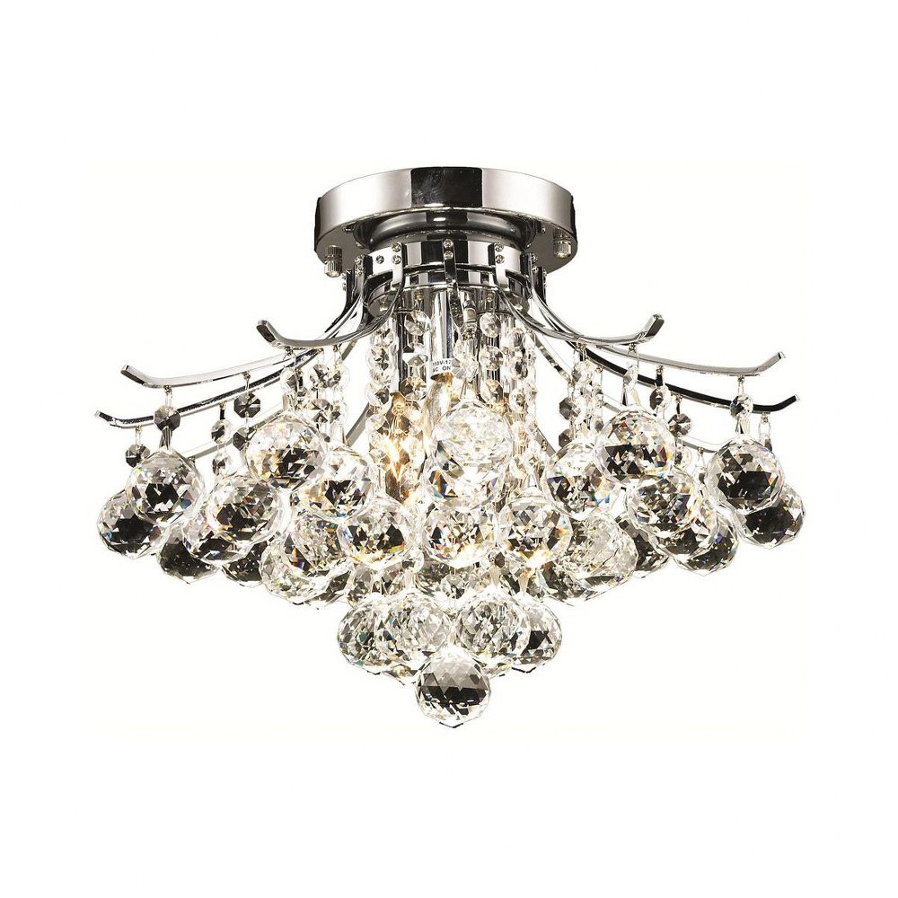 Elegant Lighting-V8000F16C/RC-Toureg - Three Light Flush Mount Royal Cut Chrome Chrome Finish