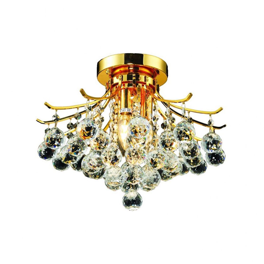 Elegant Lighting-V8000F16G/RC-Toureg - Three Light Flush Mount Royal Cut Gold Chrome Finish