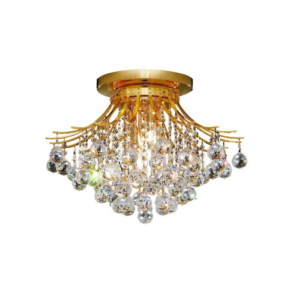 Elegant Lighting-V8000F19G/RC-Toureg - Six Light Flush Mount Royal Cut Gold Chrome Finish