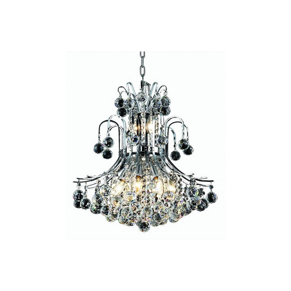 Elegant Lighting-V8001D19C/RC-Toureg - Ten Light Pendant Chrome Royal Cut Chrome Finish