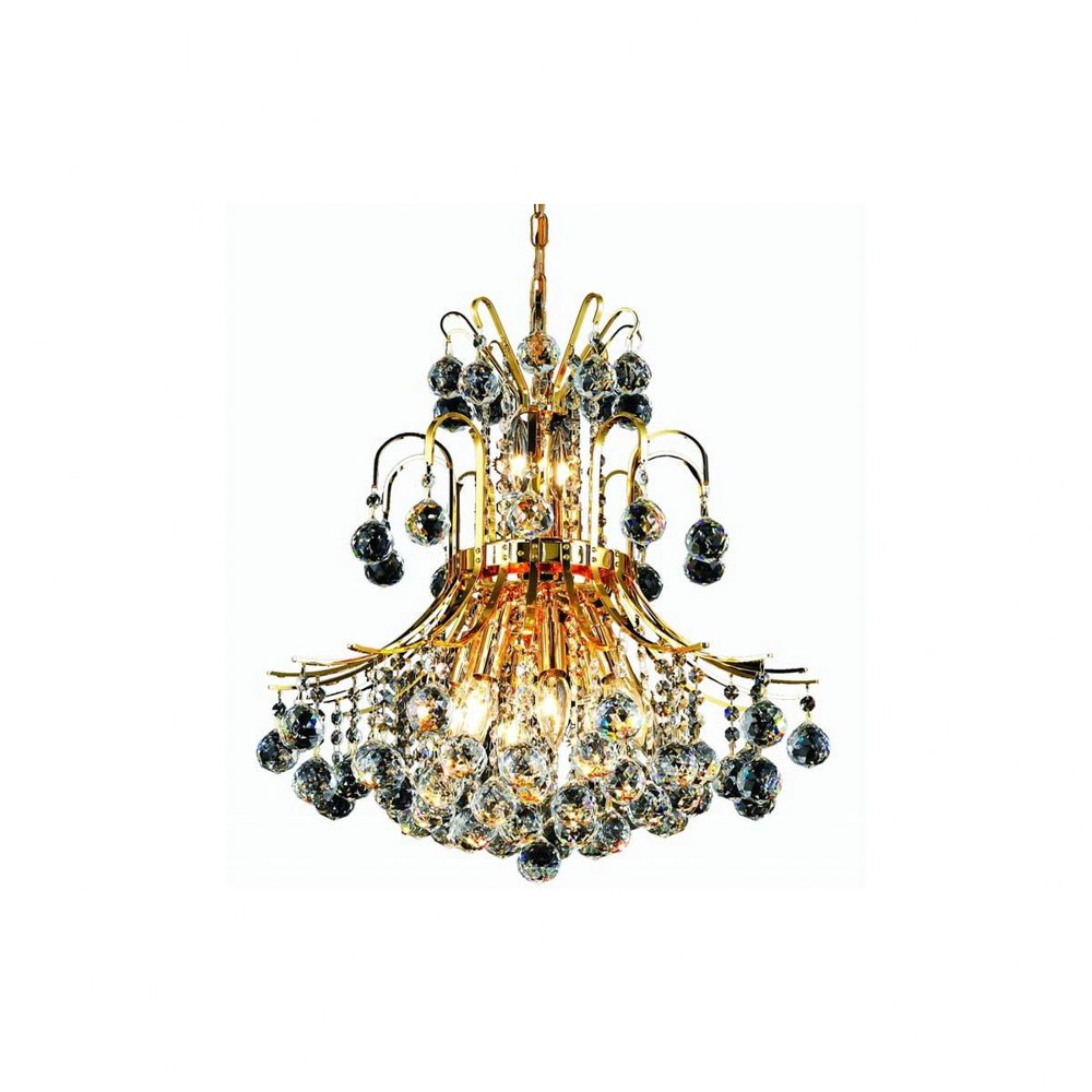 Elegant Lighting-V8001D19G/RC-Toureg - Ten Light Pendant Gold Royal Cut Chrome Finish