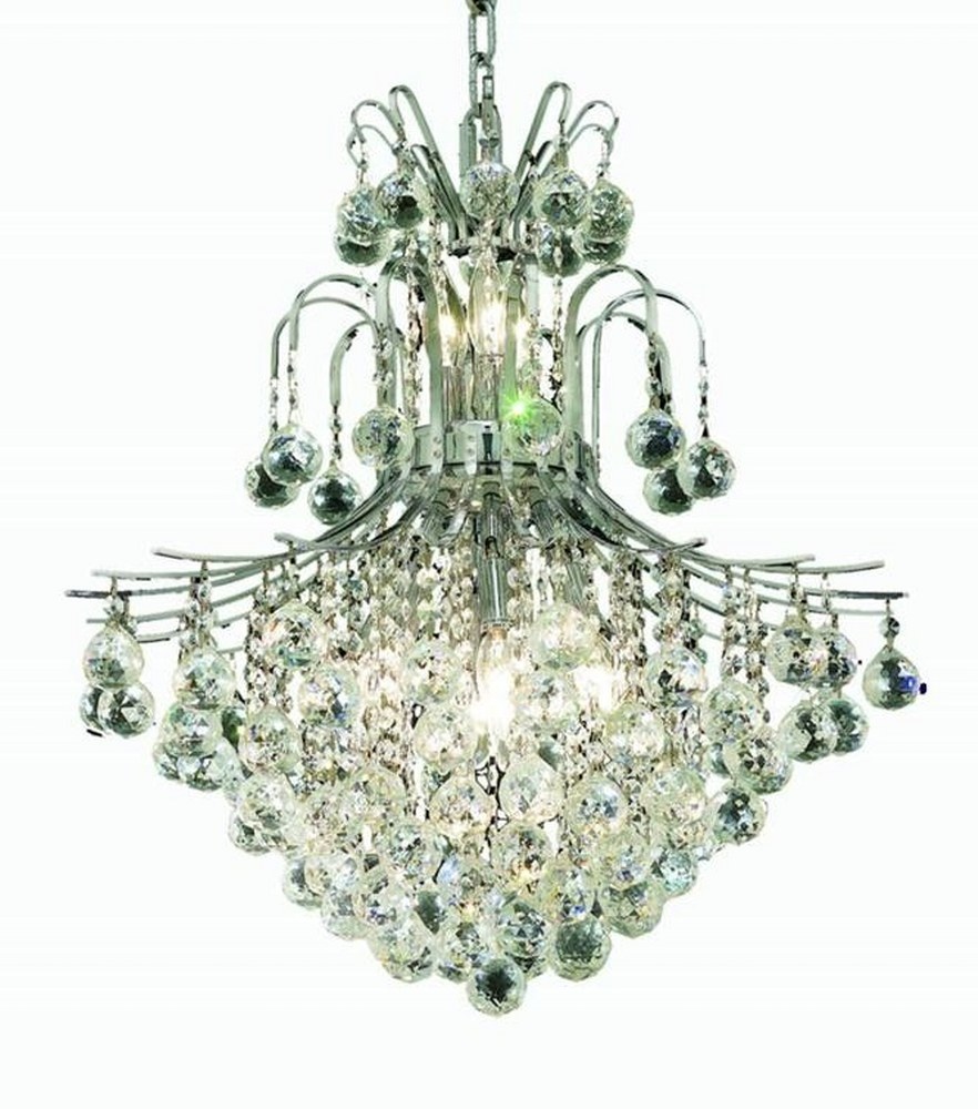 Elegant Lighting-V8002D22C/RC-Toureg - Eleven Light Chandelier Royal Cut Chrome Chrome Finish